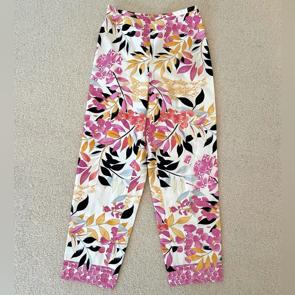 Oscar by Oscar de la Renta Vintage Floral Pants - Picture 1 of 4